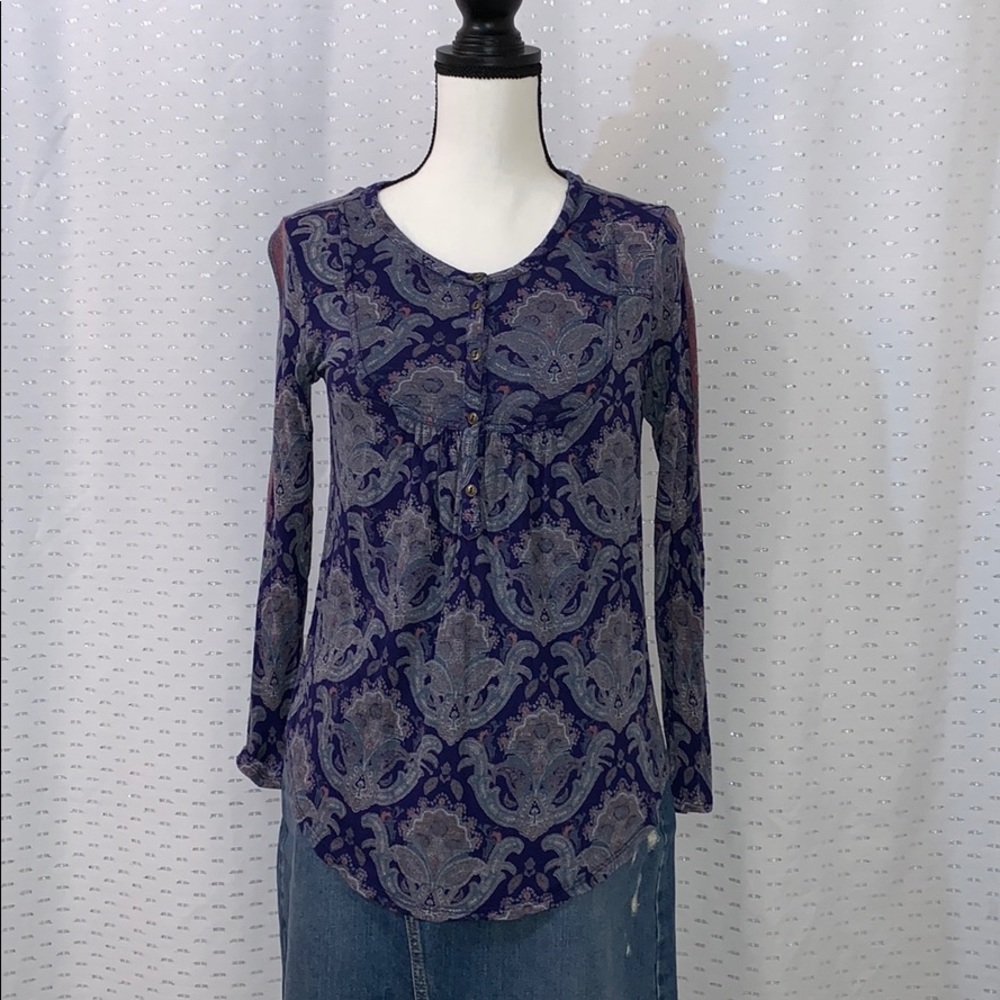 🌟Host Pick✨Lucky Brand-Tile Paisley Henley